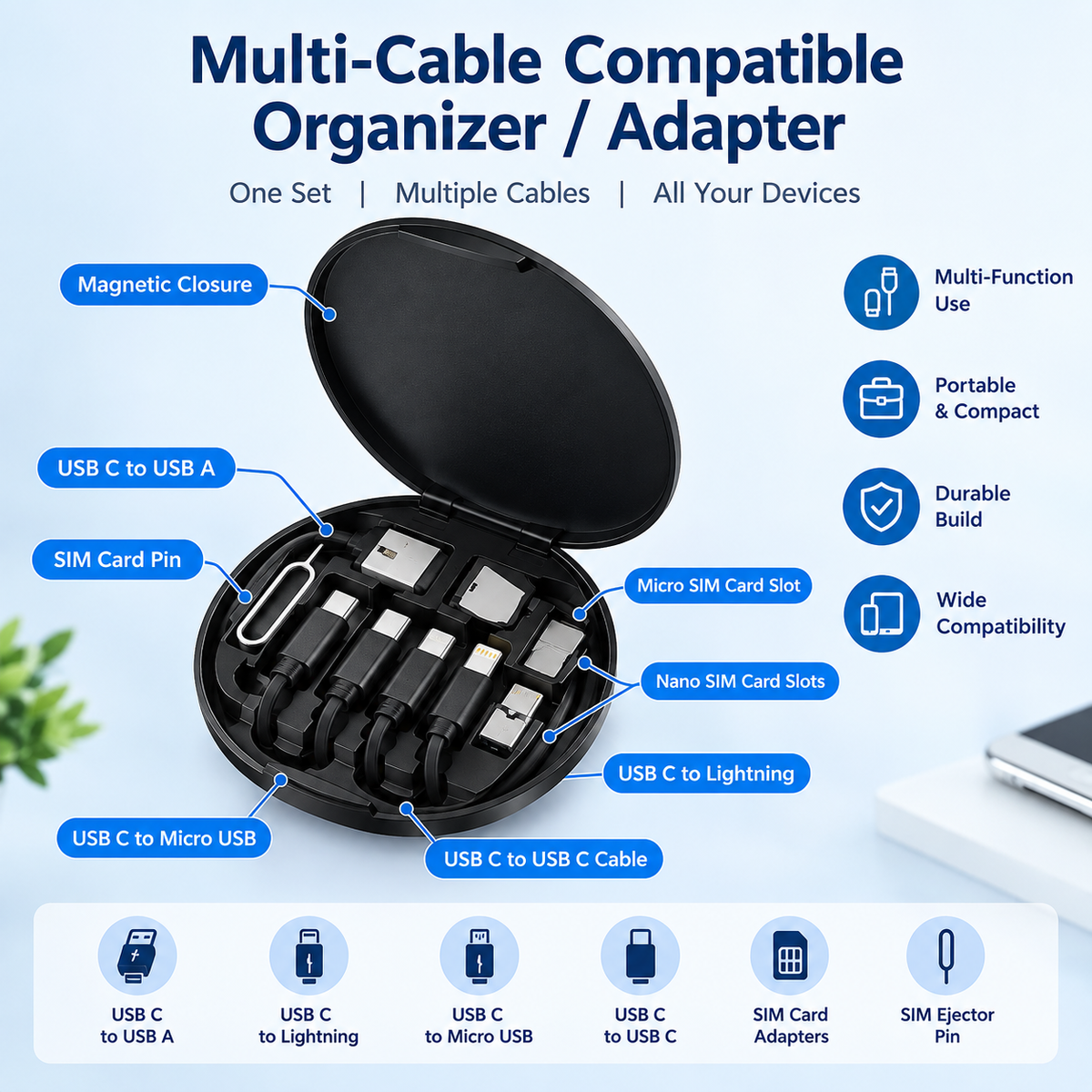 Multi-Cable Compatible Organizer / Adapter